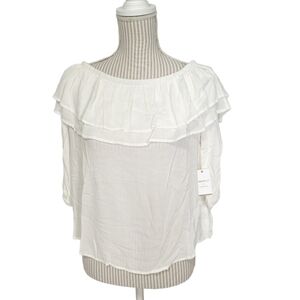 Vintage Y2k Forever 21 Contemporary White Off The Shoulder Blouse Small